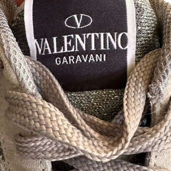 Valentino Garavani Rockrunner sneakers in camouflage suede and mesh grey 38.5 - Picture 12 of 14